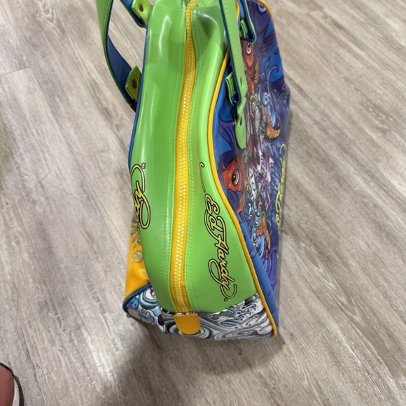 Ed Hardy Tattoo Art Large Tote Bag Mermaid Koi Skull Love Kills Purse Unique - Picture 3 of 8